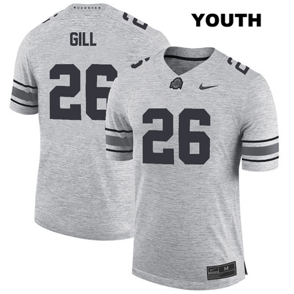 Ohio State Buckeyes Youth Jaelen Gill #26 Gray Authentic Nike College NCAA Stitched Football Jersey QC19K14XU